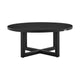 Enya Outdoor Coffee Table | 42’’ Slatted Round Top | Black Aluminum