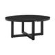 Enya Outdoor Coffee Table | 42’’ Slatted Round Top | Black Aluminum