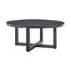 Enya Outdoor Coffee Table | 42’’ Slatted Round Top | Gray Aluminum