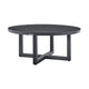 Enya Outdoor Coffee Table | 42’’ Slatted Round Top | Gray Aluminum