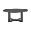 Enya Outdoor Coffee Table | 42’’ Slatted Round Top | Gray Aluminum