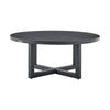 Enya Outdoor Coffee Table | 42" Slatted Round Top | Gray Aluminum