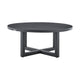 Enya Outdoor Coffee Table | 42" Slatted Round Top | Gray Aluminum