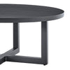 Enya Outdoor Coffee Table | 42’’ Slatted Round Top | Gray Aluminum