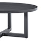 Enya Outdoor Coffee Table | 42’’ Slatted Round Top | Gray Aluminum