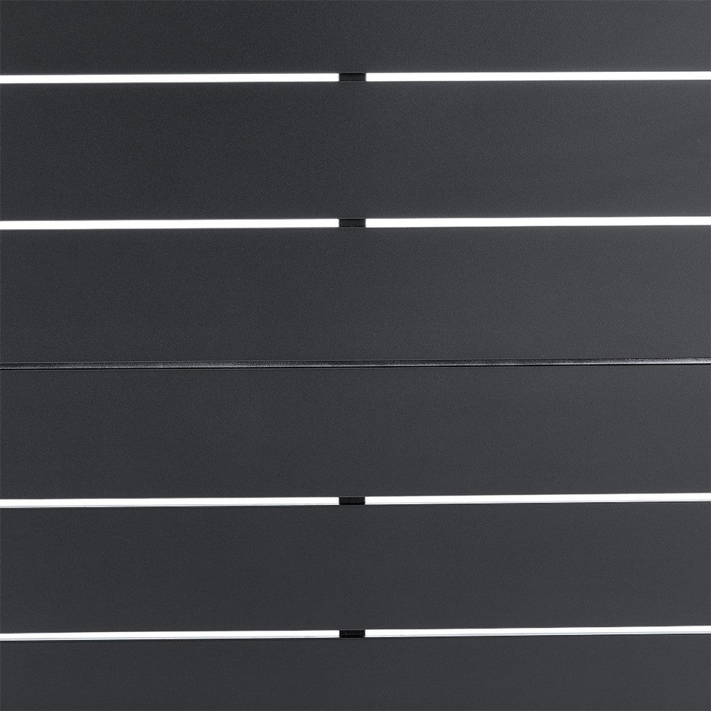 Enya Outdoor Coffee Table | 42’’ Slatted Round Top | Gray Aluminum