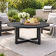 Enya Outdoor Coffee Table | 42" Slatted Round Top | Gray Aluminum