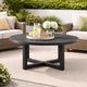 Enya Outdoor Coffee Table | 42" Slatted Round Top | Gray Aluminum