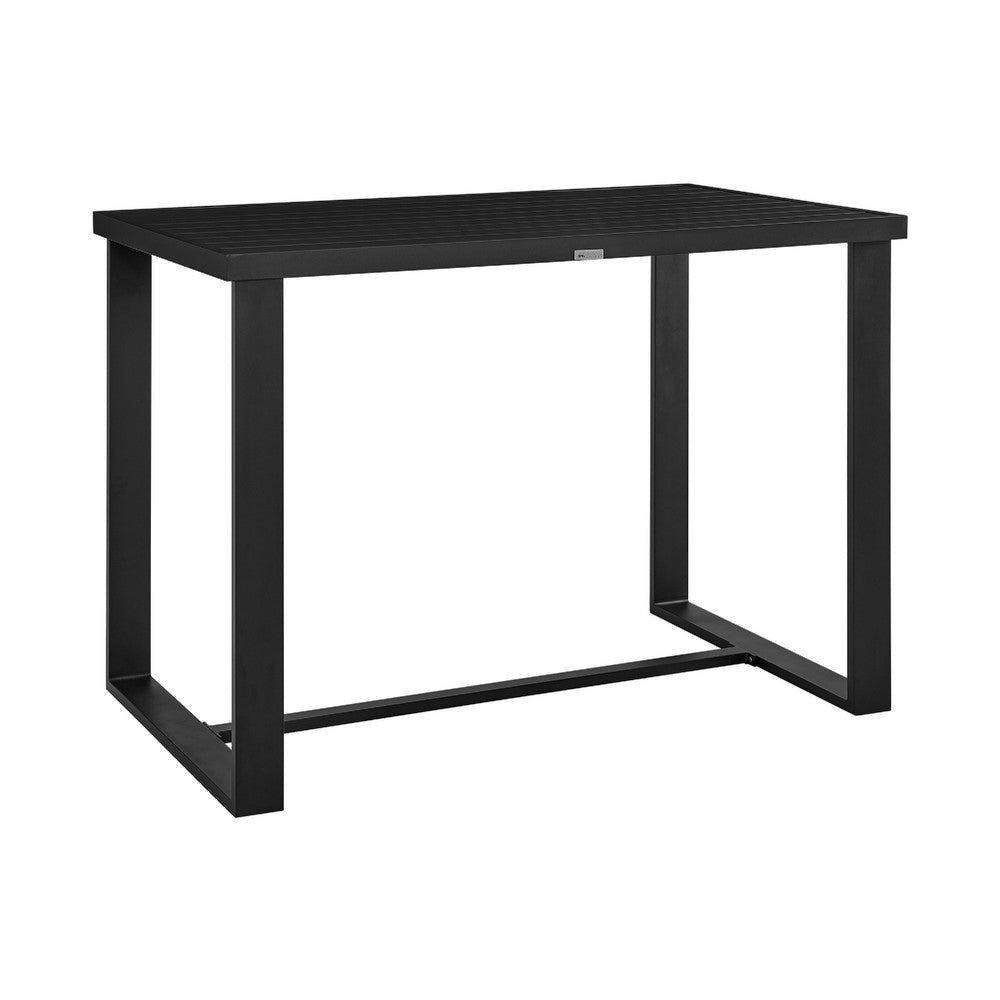 Adiy Outdoor Counter Height Dining Table | 59" Top | Black Aluminum