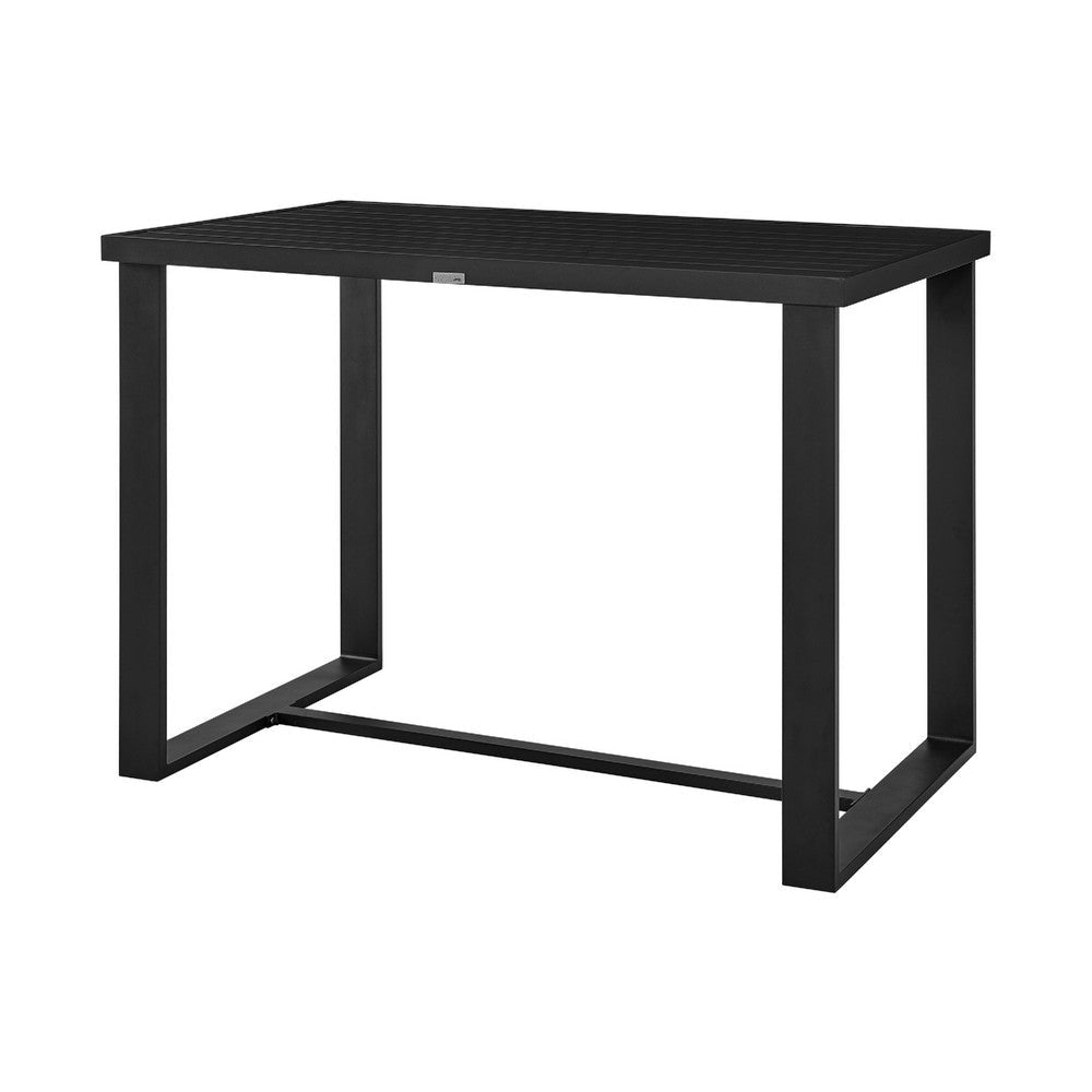 Adiy Outdoor Counter Height Dining Table | 59’’ Top | Black Aluminum BM339192