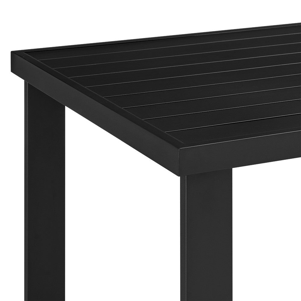 Adiy Outdoor Counter Height Dining Table | 59’’ Top | Black Aluminum BM339192