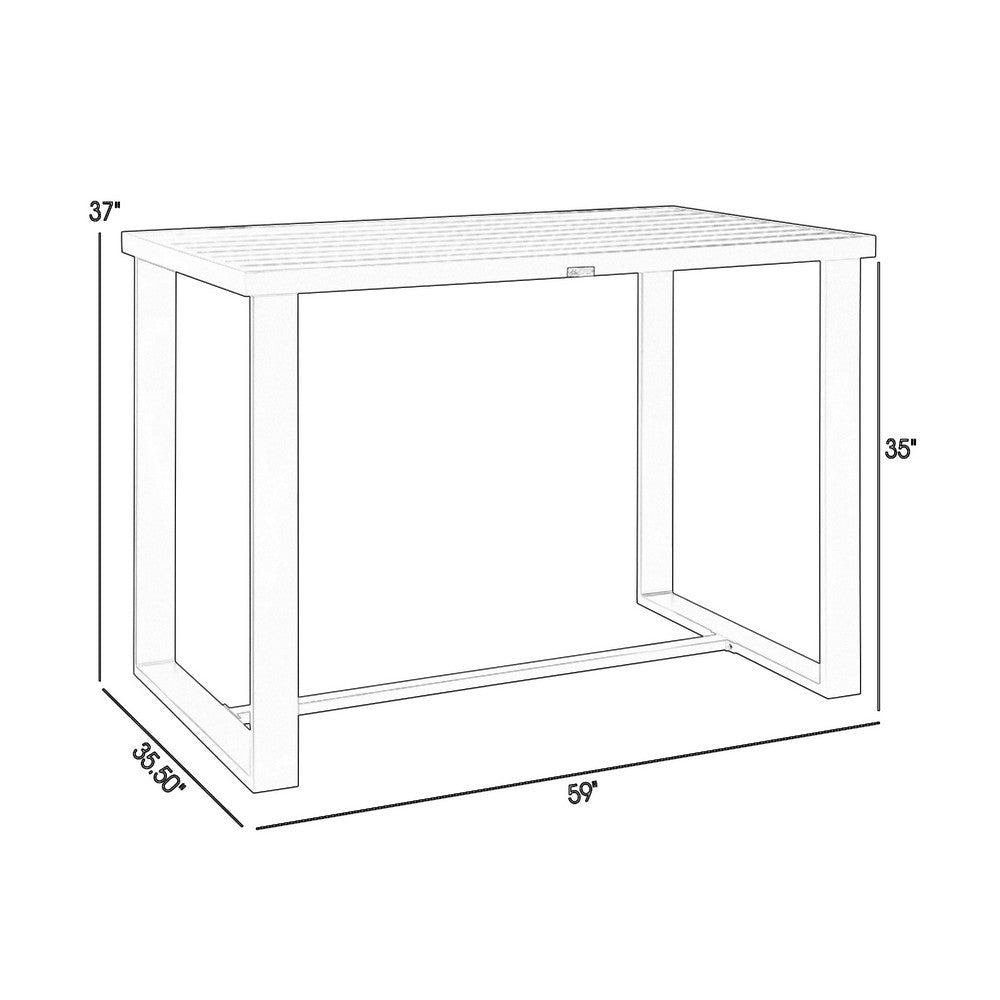 Adiy Outdoor Counter Height Dining Table | 59’’ Top | Black Aluminum BM339192