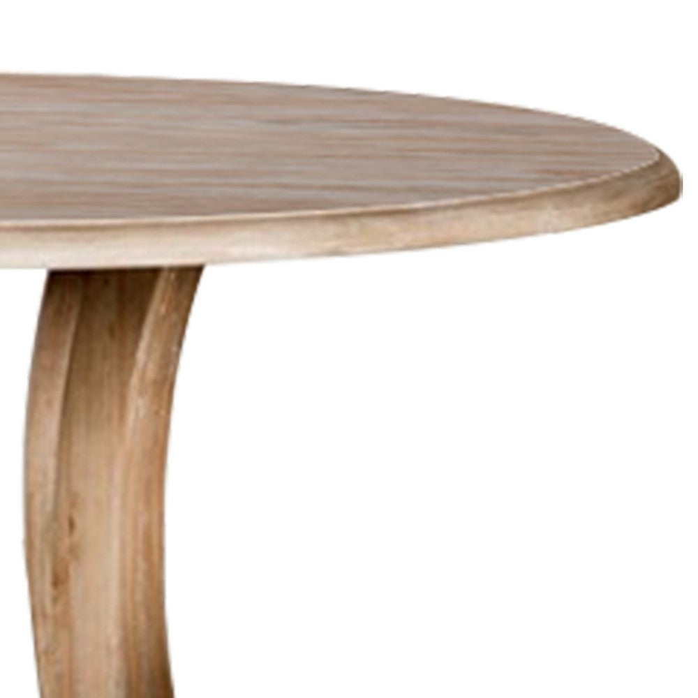 Ellon Round Counter Height Table | 54’’ Natural Brown Wood | White BM339195