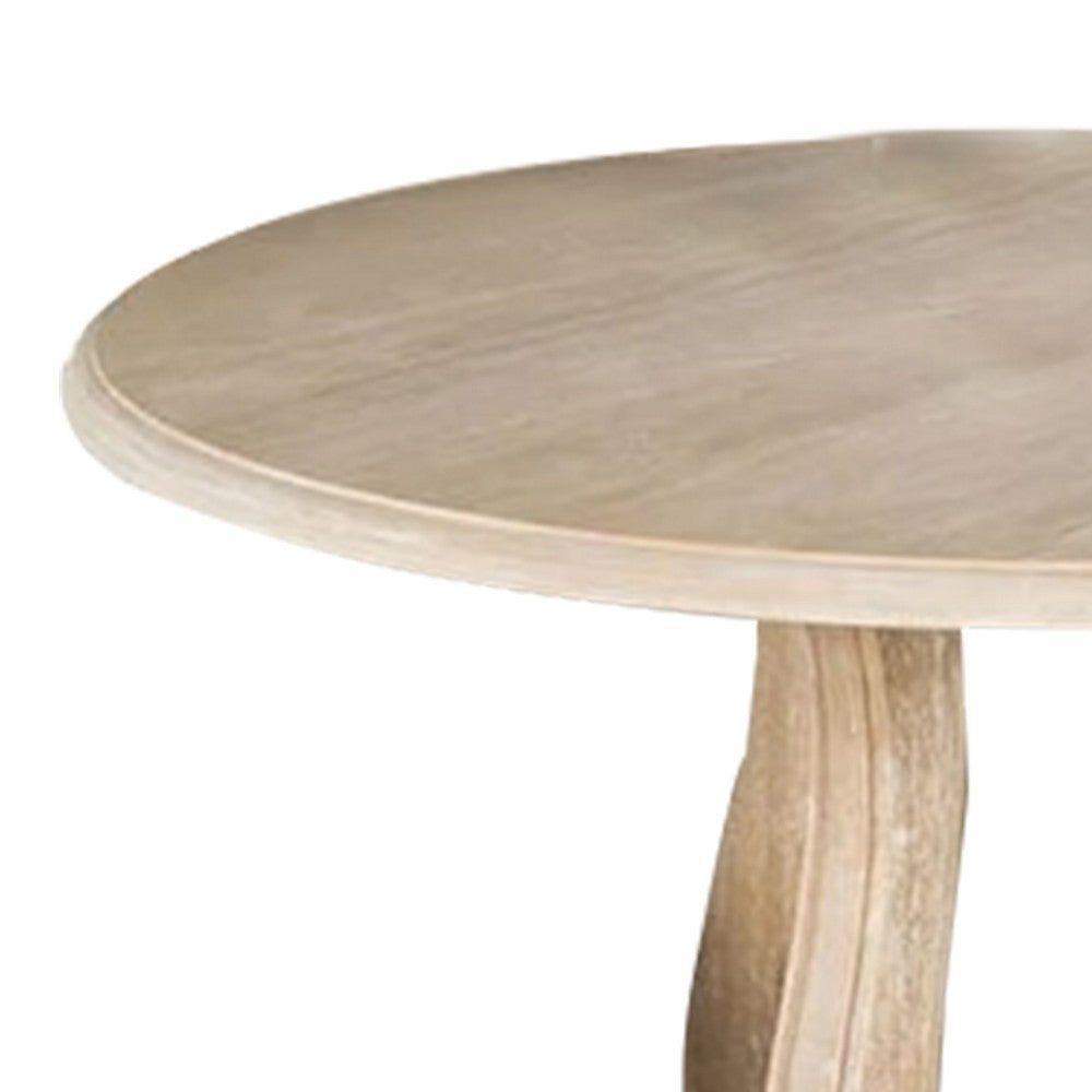 Ellon Round Dining Table | 54’’ Natural Wood | Trestle Tulip Base BM339196