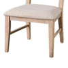 Ellon Side Dining Chair Set of 2 | Distressed Natural Brown Wood | Beige Fabric BM339197
