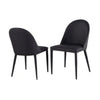 Envik Side Dining Chair Set of 2 | Black Metal | Faux Leather | Foam Cushions BM339198