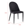 Envik Side Dining Chair Set of 2 | Black Metal | Faux Leather | Foam Cushions BM339198