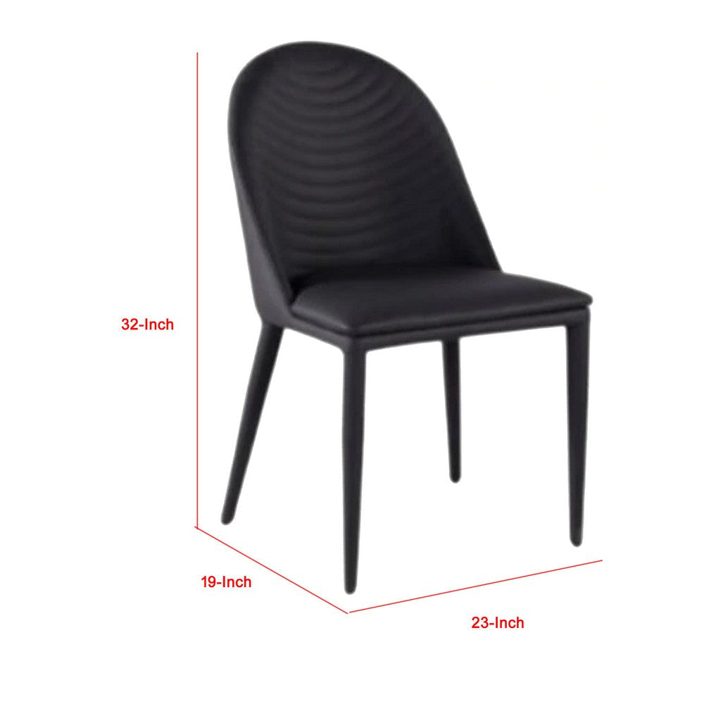 Envik Side Dining Chair Set of 2 | Black Metal | Faux Leather | Foam Cushions BM339198