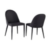 Envik Side Dining Chair Set of 2 | Black Metal | Faux Leather | Foam Cushions