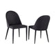 Envik Side Dining Chair Set of 2 | Black Metal | Faux Leather | Foam Cushions