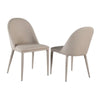 Envik Side Dining Chair Set of 2 | Brown Metal | Faux Leather Foam Cushions