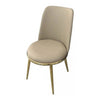 Relli Side Dining Chair Set of 2 | Gold Metal | Taupe Faux Leather | Round Seats BM339200