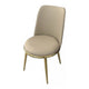 Relli Side Dining Chair Set of 2 | Gold Metal | Taupe Faux Leather | Round Seats BM339200