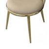 Relli Side Dining Chair Set of 2 | Gold Metal | Taupe Faux Leather | Round Seats BM339200