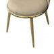 Relli Side Dining Chair Set of 2 | Gold Metal | Taupe Faux Leather | Round Seats BM339200