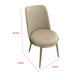 Relli Side Dining Chair Set of 2 | Gold Metal | Taupe Faux Leather | Round Seats BM339200