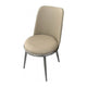 Relli Side Dining Chair Set of 2 | Silver Metal | Taupe Faux Leather Round Seats BM339201