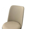 Relli Side Dining Chair Set of 2 | Silver Metal | Taupe Faux Leather Round Seats BM339201