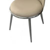 Relli Side Dining Chair Set of 2 | Silver Metal | Taupe Faux Leather Round Seats BM339201