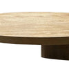 Timore Cocktail Coffee Table | Round 42’’ Oak Brown Wood Top | Plinth Base BM339202