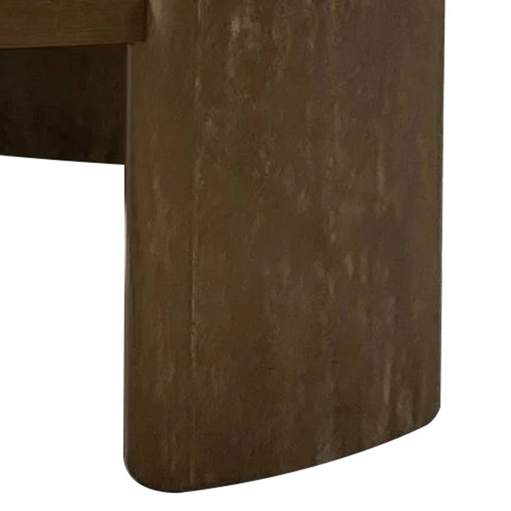 Timore Cocktail Coffee Table | Round 42’’ Oak Brown Wood Top | Plinth Base BM339202