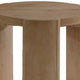 Timore End Table | Round 20’’ Oak Brown Wood Top | Plinth Base BM339203
