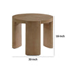 Timore End Table | Round 20’’ Oak Brown Wood Top | Plinth Base BM339203