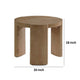 Timore End Table | Round 20’’ Oak Brown Wood Top | Plinth Base BM339203