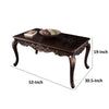 Astor Coffee Table | 52’’ Dark Cherry Brown Wood | Carved Details BM339204