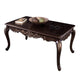Astor Coffee Table | 52" Dark Cherry Brown Wood | Carved Details
