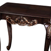 Astor End Table | 29’’ Dark Cherry Brown Wood | Carved Details BM339205