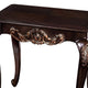 Astor End Table | 29’’ Dark Cherry Brown Wood | Carved Details BM339205