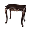 Astor End Table | 29" Dark Cherry Brown Wood | Carved Details