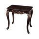 Astor End Table | 29" Dark Cherry Brown Wood | Carved Details