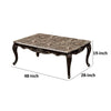 Ery Coffee Table | Dark Walnut Brown Wood | Carved Details | 48’’ BM339206