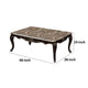 Ery Coffee Table | Dark Walnut Brown Wood | Carved Details | 48’’ BM339206