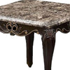 Ery End Table | Dark Walnut Brown Wood | Carved Details | 28’’ BM339207