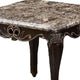 Ery End Table | Dark Walnut Brown Wood | Carved Details | 28’’ BM339207