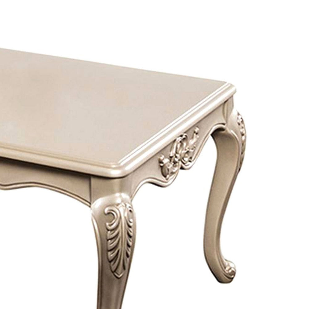 Ery Coffee Table | Champagne Wood Frame | Carved Details | 48’’ BM339208