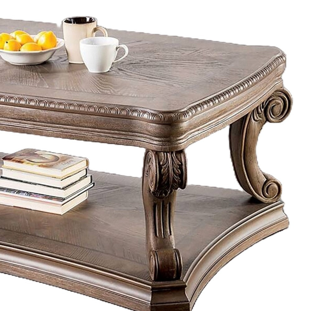 Olane Coffee Table | Weathered Oak Brown Wood | Rustic Farmhouse 52’’ BM339209